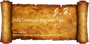 Jánossy Hermész névjegykártya